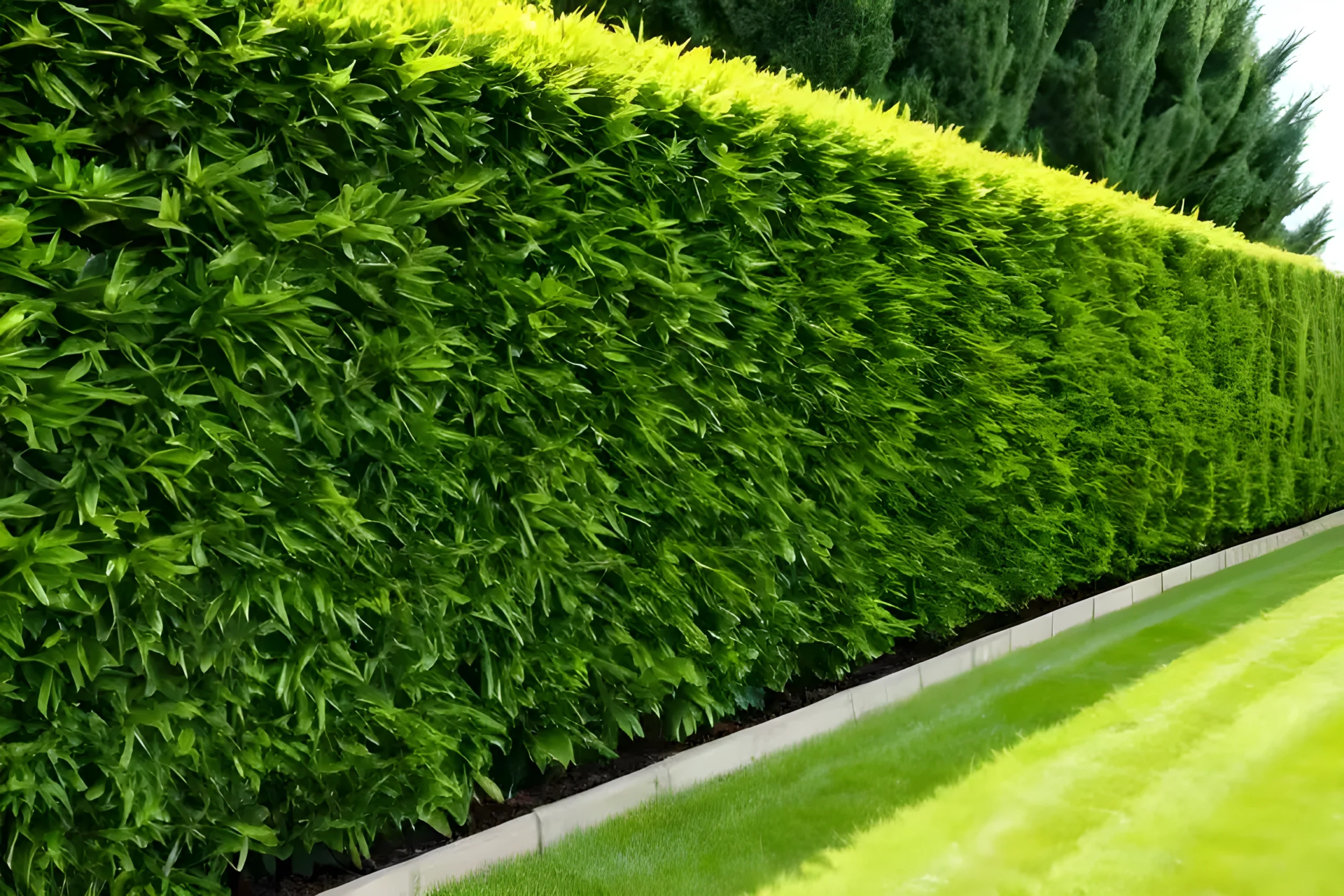 Perfectly trimmed green hedge